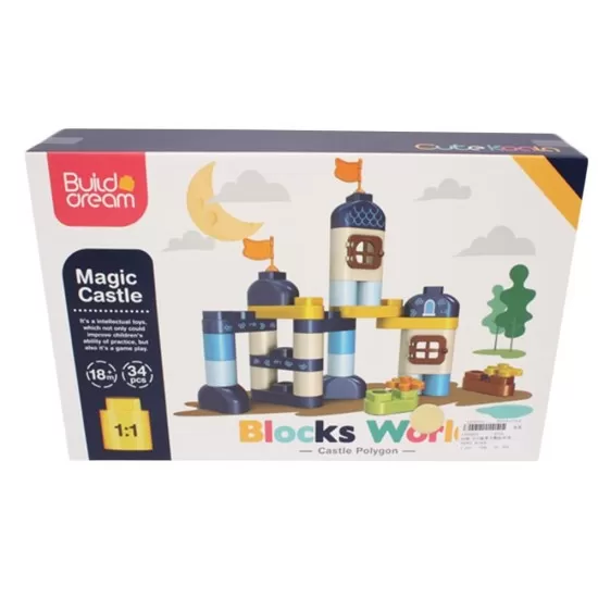 Joc constructii Castelul magic 34 piese maxi Joc constructii Castelul magic 34 piese maxi