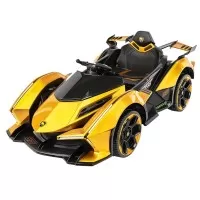 Masina de curse electrica pentru copii cu 2 motoare 12V si telecomanda Galben