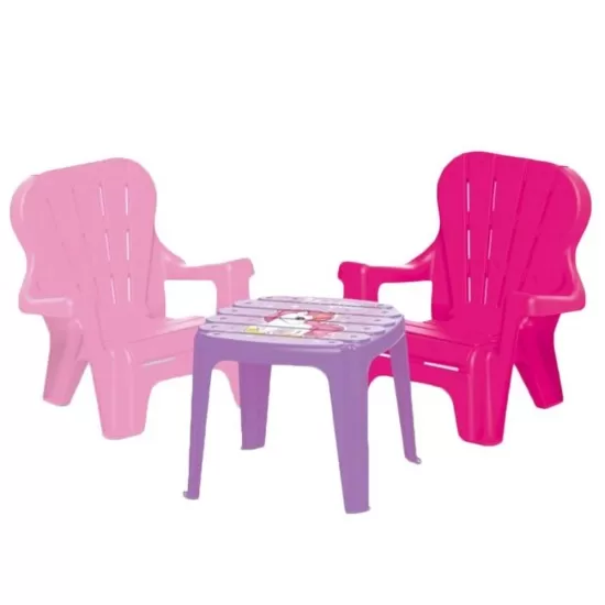 Masuta cu 2 scaunele roz Unicorn - Dolu Masuta cu 2 scaunele roz Unicorn - Dolu