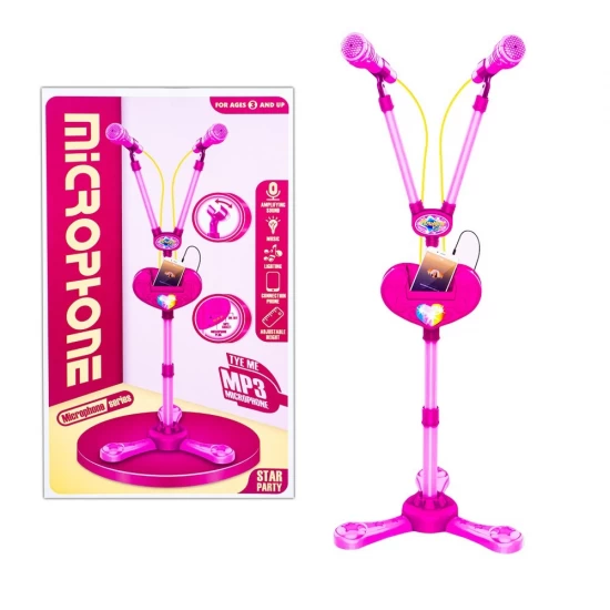 Microfon dublu cu suport pentru fete Microfon dublu cu suport pentru fete