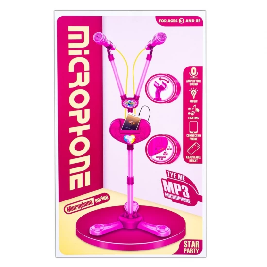 Microfon dublu cu suport pentru fete Microfon dublu cu suport pentru fete