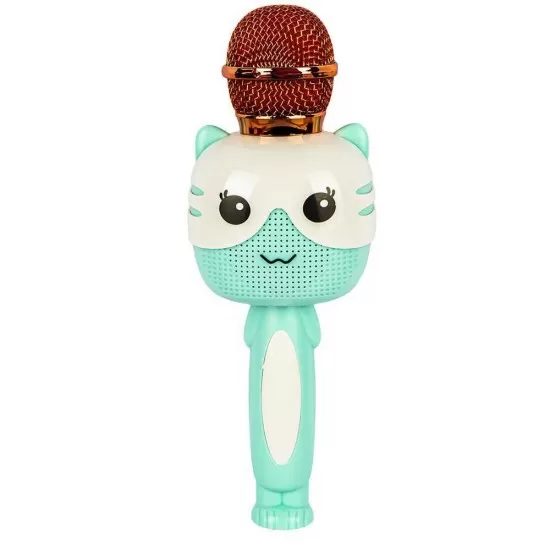 Microfon karaoke cu bluetooth Pisica turcoaz Microfon karaoke cu bluetooth Pisica turcoaz