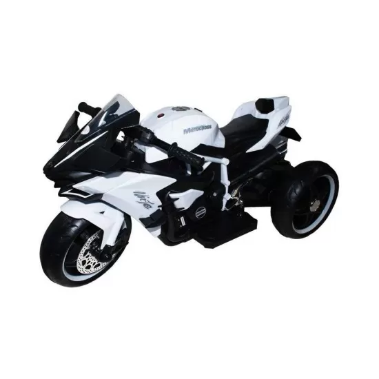 Motocicleta electrica pentru copii, 2 motoare, 12V, 4A - Alb Motocicleta electrica pentru copii, 2 motoare, 12V, 4A - Alb