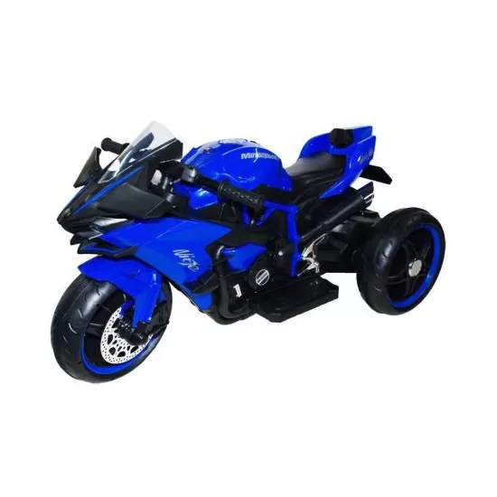 Motocicleta electrica pentru copii, 2 motoare, 12V, 4A - Albastru Motocicleta electrica pentru copii, 2 motoare, 12V, 4A - Albastru