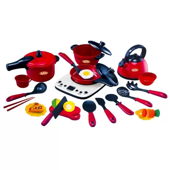 Set de joaca accesorii bucatarie cu plita electrica 22 piese Set de joaca accesorii bucatarie cu plita electrica 22 piese