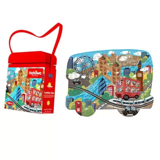 Puzzle in gentuta Autobuz londonez 108 piese Puzzle in gentuta Autobuz londonez 108 piese