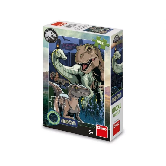 Puzzle neon Jurasic World 100 piese Dino Toys
