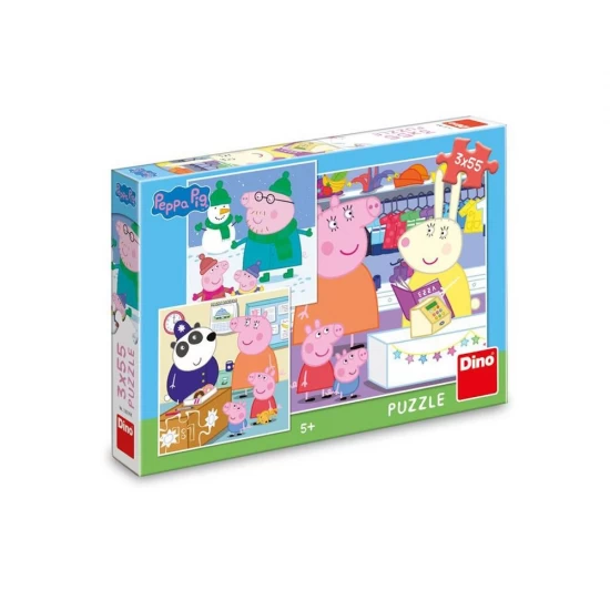 Puzzle Peppa Pig 3x55 piese Dino Toys