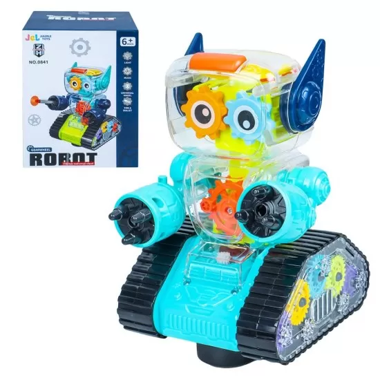 Jucarie robot Gear transparent cu sunete si lumini Jucarie robot Gear transparent cu sunete si lumini