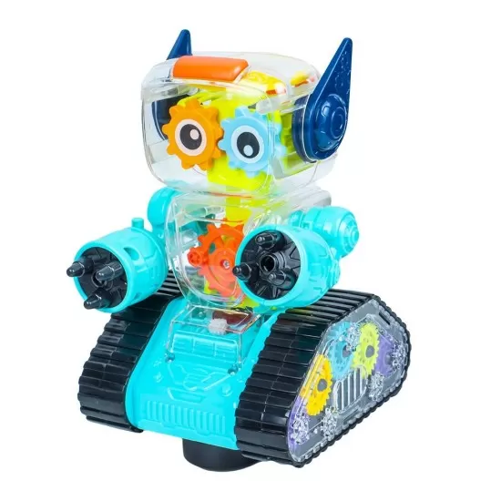 Jucarie robot Gear transparent cu sunete si lumini Jucarie robot Gear transparent cu sunete si lumini