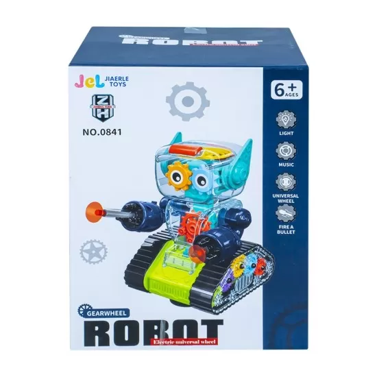 Jucarie robot Gear transparent cu sunete si lumini Jucarie robot Gear transparent cu sunete si lumini