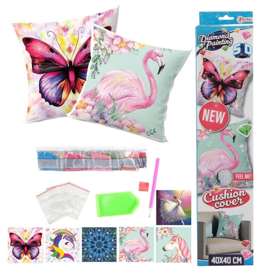 Set creatie cu diamante, fata de perna, 40x40 cm - Toi-Toys Set creatie cu diamante, fata de perna, 40x40 cm - Toi-Toys