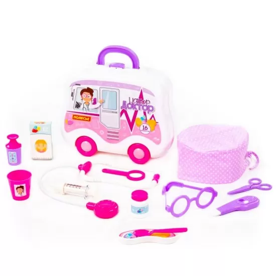 Set de joaca doctor in gentuta Polesie roz Set de joaca doctor in gentuta Polesie roz