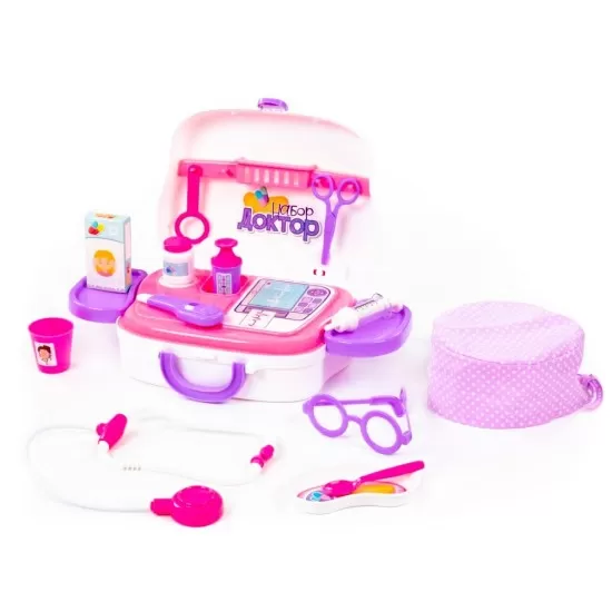 Set de joaca doctor in gentuta Polesie roz Set de joaca doctor in gentuta Polesie roz