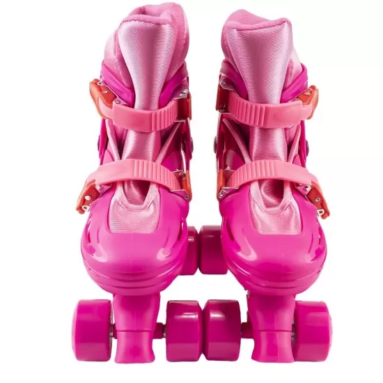 Set patine cu rotile, casca, cotiere si genunchiere marimea L (39-43) roz Set patine cu rotile, casca, cotiere si genunchiere marimea L (39-43) roz