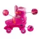 Set patine cu rotile, casca, cotiere si genunchiere marimea L (39-43) roz Set patine cu rotile, casca, cotiere si genunchiere marimea L (39-43) roz