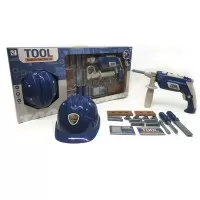 Set de joaca unelte cu casca, 19 piese