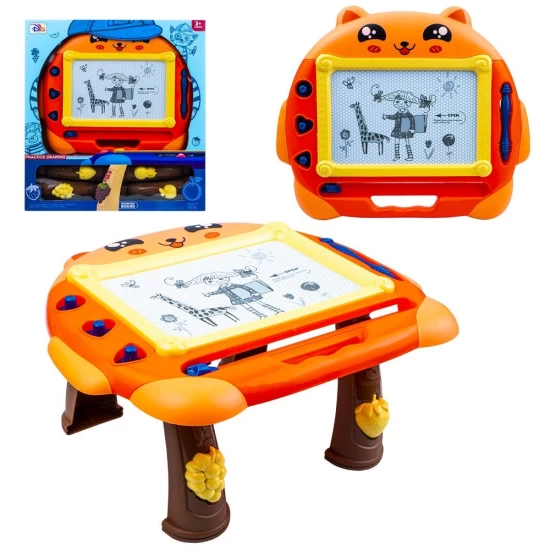 Tablita magnetica portocalie cu stampile si suport Tablita magnetica portocalie cu stampile si suport