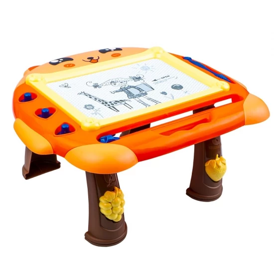 Tablita magnetica portocalie cu stampile si suport Tablita magnetica portocalie cu stampile si suport