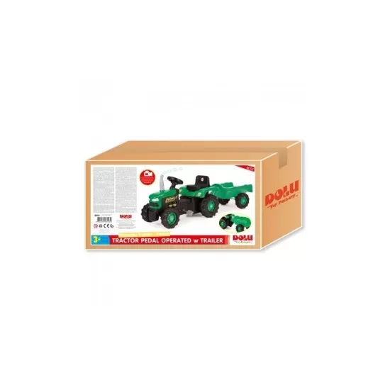 Tractor cu pedale si remorca verde Dolu Tractor cu pedale si remorca verde Dolu