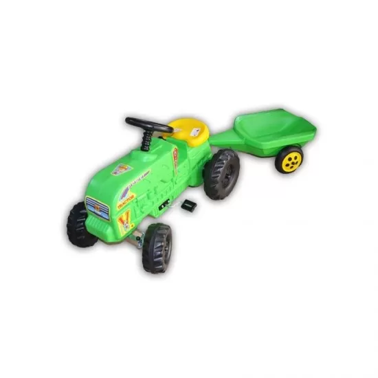 Tractor cu pedale si remorca verde Fermier Tractor cu pedale si remorca verde Fermier