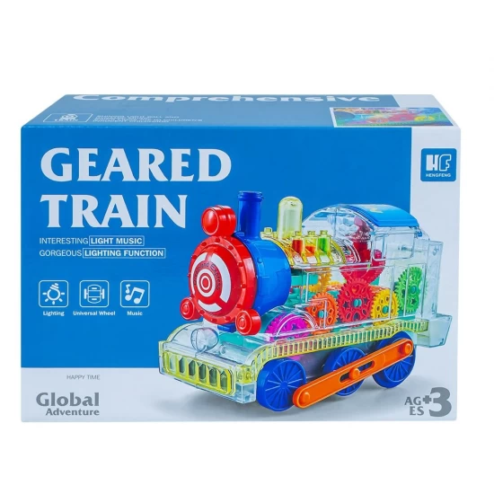 Locomotiva cu lumini, sunete si carcasa transparenta Locomotiva cu lumini, sunete si carcasa transparenta