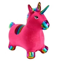 Unicorn din cauciuc, gonflabil, plusat, cu lumina si muzica