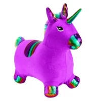 Unicorn din cauciuc, gonflabil, plusat, cu lumina si muzica