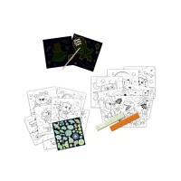 Carte de colorat 3 in 1 pentru copii, cu animale, luminiscenta