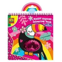 Carte de colorat cu 40 de stickere si 15 pagini cu animalute si paiete reversibile