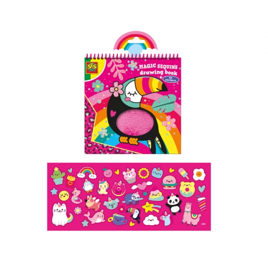 Carte de colorat cu 40 de stickere si 15 pagini cu animalute si paiete reversibile Carte de colorat cu 40 de stickere si 15 pagini cu animalute si paiete reversibile