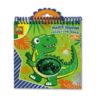 Carte de colorat cu 15 pagini, 40 de stickere cu sclipici si paiete reversibile