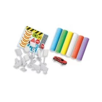 Set 6 culori creta colorata si 15 semne de circulatie pentru terenul de joaca 