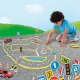 Set 6 culori creta colorata si 15 semne de circulatie pentru terenul de joaca 