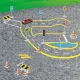 Set 6 culori creta colorata si 15 semne de circulatie pentru terenul de joaca 