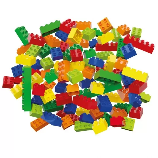 Cuburi colorate de construit Hubelino tip lego (120 piese)