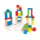 Cuburi din lemn de construit colorate 50 piese Hape Cuburi din lemn de construit colorate 50 piese Hape