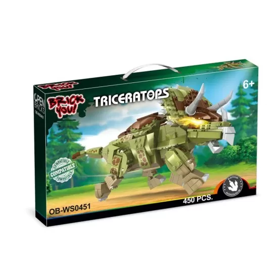 Set constructie Dinzoaur Triceraptos 450 piese Set constructie Dinzoaur Triceraptos 450 piese