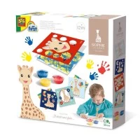 Set acuarele pentru degete cu planse Girafa Sophie