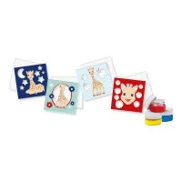 Set acuarele pentru degete cu planse Girafa Sophie