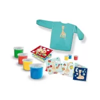 Set acuarele pentru degetele cu planse si sort Girafa Sophie