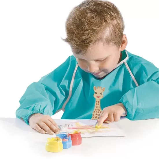 Set acuarele pentru degetele cu planse si sort Girafa Sophie Set acuarele pentru degetele cu planse si sort Girafa Sophie
