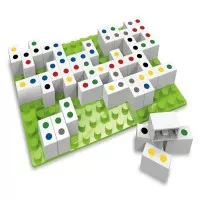 Joc 2 in 1 - Potriveste 4 & Domino curcubeu Hubelino 71 piese