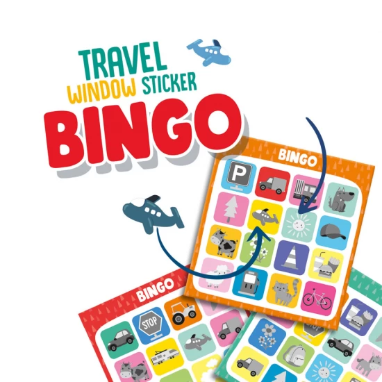 Joc de calatorie bingo pentru copii cu stickere