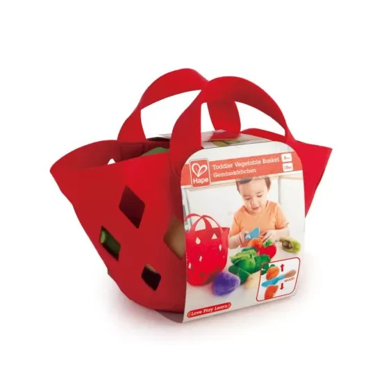 Set de joaca - Cos cu legume din material textil 8 piese Set de joaca - Cos cu legume din material textil 8 piese