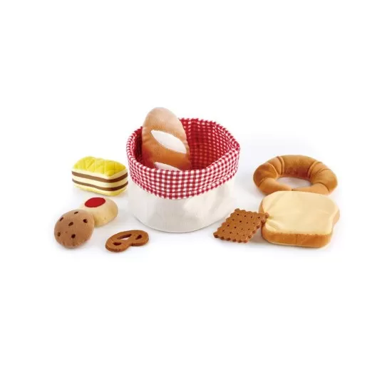 Set de joaca Hape - Cos cu patiserie din material textil 9 piese Set de joaca Hape - Cos cu patiserie din material textil 9 piese