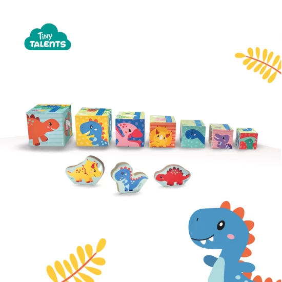 Jucarie de stivuit - Turn cu figurine de dinozauri Jucarie de stivuit - Turn cu figurine de dinozauri