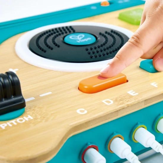 Jucarie interactiva din bambus, laborator cu melodii, panou DJ multifunctional, volum reglabil, Hape