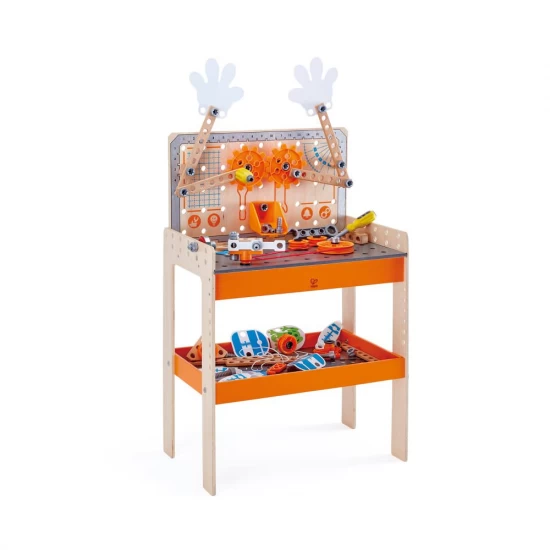 Set de joaca din lemn Hape - Banc de lucru Deluxe 79 piese Set de joaca din lemn Hape - Banc de lucru Deluxe 79 piese