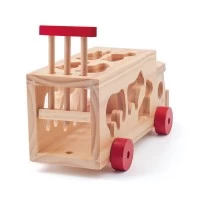 Jucarie din lemn - Camion de sortare cu forme animale